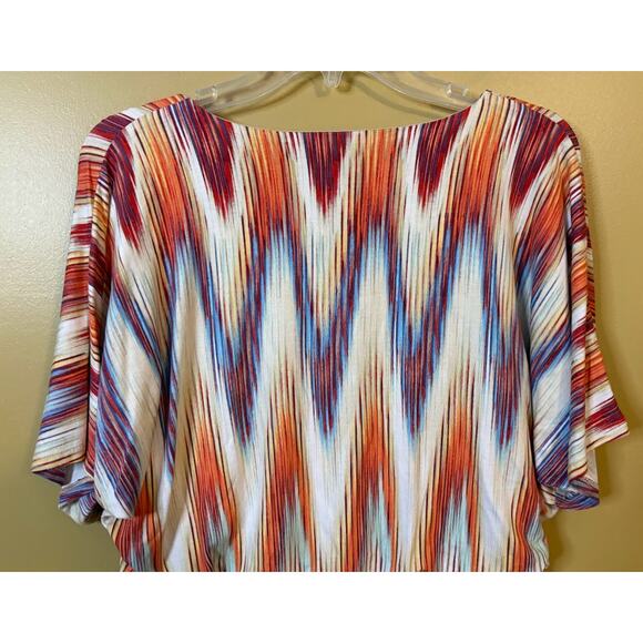 Chico's Ikat Multi Diamond Print Blouson Dress Size 8 (1) - Picture 6 of 6